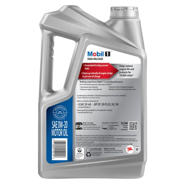 0W-20 Mobil 1 High Mileage Motor Oil 5L